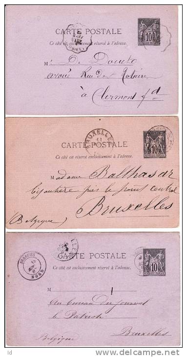 FRANCE ± 1880 - LOT DE 3 ENTIER/CP - Verzamelingen En Reeksen: PAP