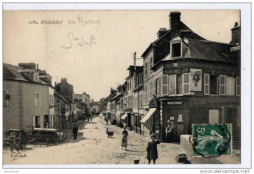 Cpa NEUFCHATEL Café MAUGER BRIERE Jolie Carte Animée En Fants à La Pose - 1182 - Neufchâtel En Bray