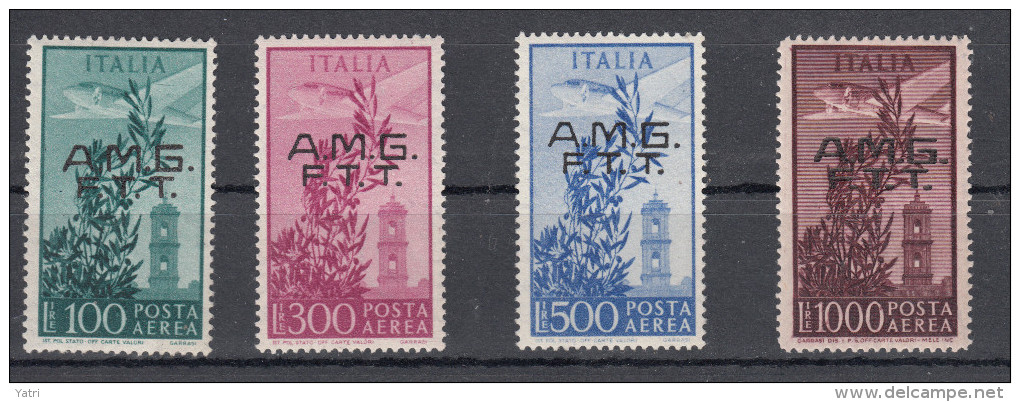 Trieste Zona A - Serie Campidoglio, 4 Valori, ** MNH Sass. A13-A16 Siglati - Luftpost