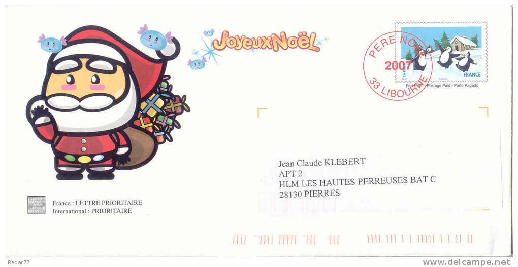 PAP De Service Père Noël 2007 (avec La Carte Du Père Noël à L'intérieur) - Prêts-à-poster:Stamped On Demand & Semi-official Overprinting (1995-...)