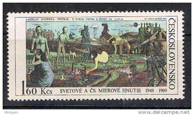 Lupa 1186. Sello Checoslovaquia 1969,  Movimiento Paz , Num 1716 ** - Unused Stamps