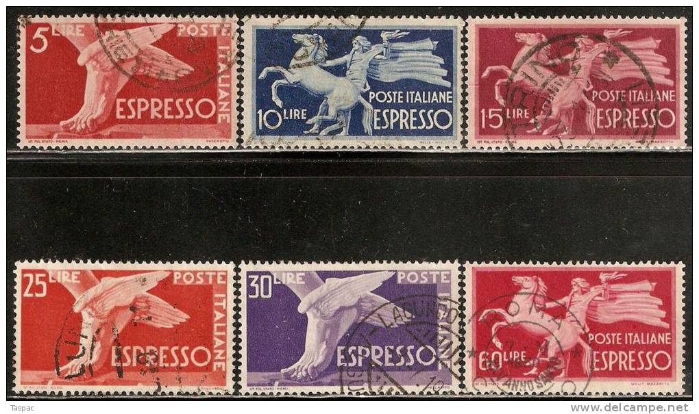 Italy 1945-47 Mi# 715-720 Used - Express Mail - Afgestempeld