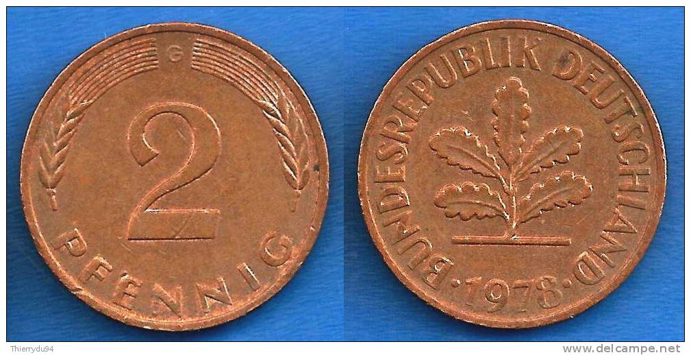 Allemagne 2 Pfennig G 1978 RFA Deutschland Germany Paypal Moneybookers OK - 2 Pfennig