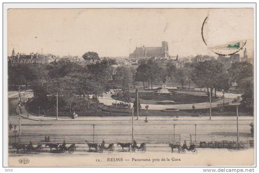 CP Reims 1912 Panorama Près De La Gare - Reims