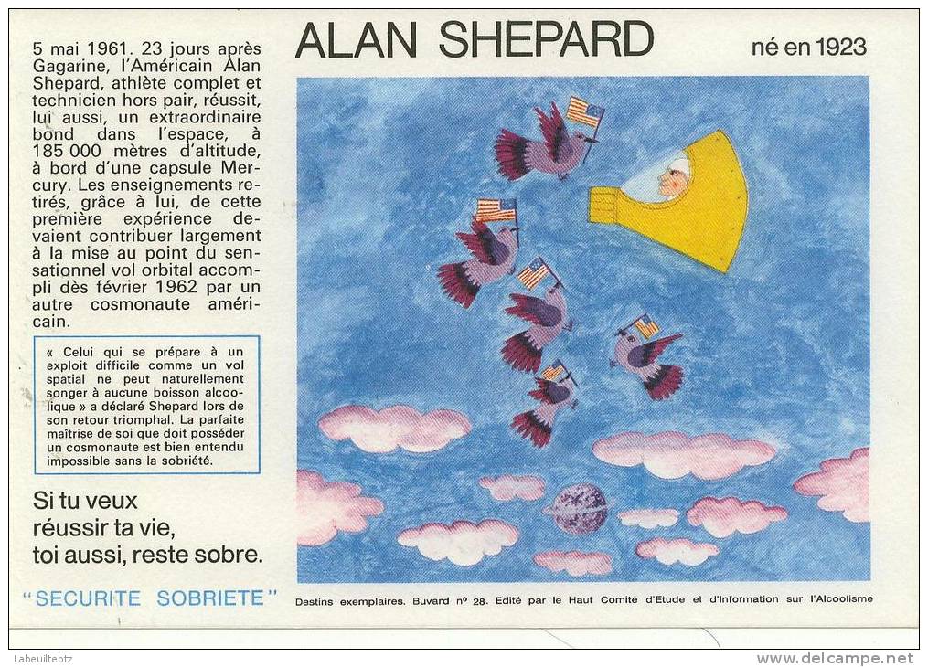 Comité D´Etude & Information Sur L´Alcoolisme - ALAN SHEPARD -  PRIX FIXE - Collections, Lots & Series