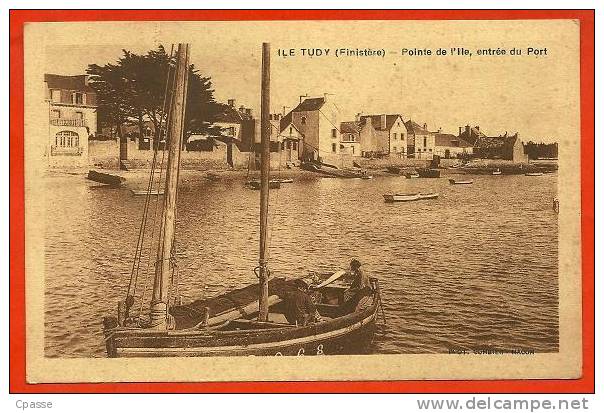 CPA 29 ILE TUDY Finistère Pointe De L' Ile Entrée Du Port ° Combier Bateau De Pêche - Ile Tudy