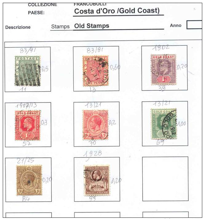 Gold Coast Old Stamps Used As Scan - Costa D'Oro (...-1957)