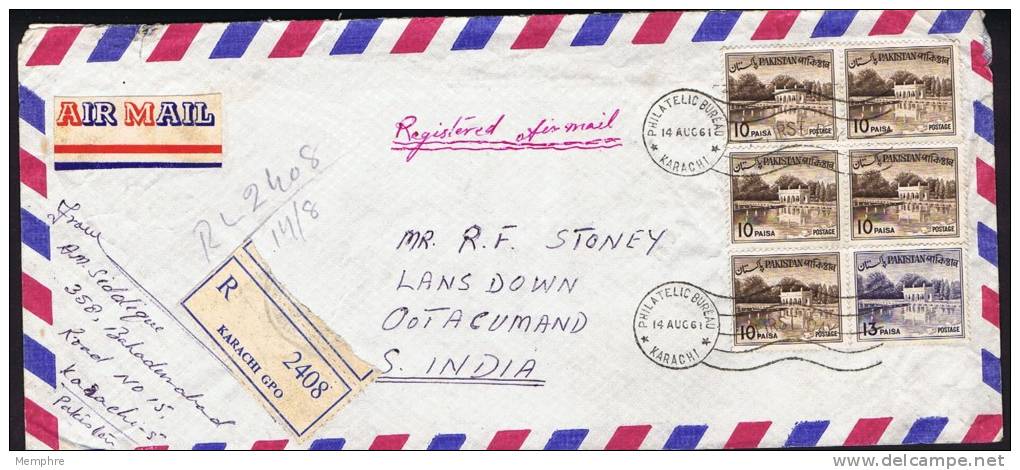 1961  Registered Air Mail Letter To India - Pakistán