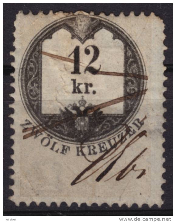 Austria -  1866-1868 - Revenue, Tax Stamp - 12 Kr. - Steuermarken