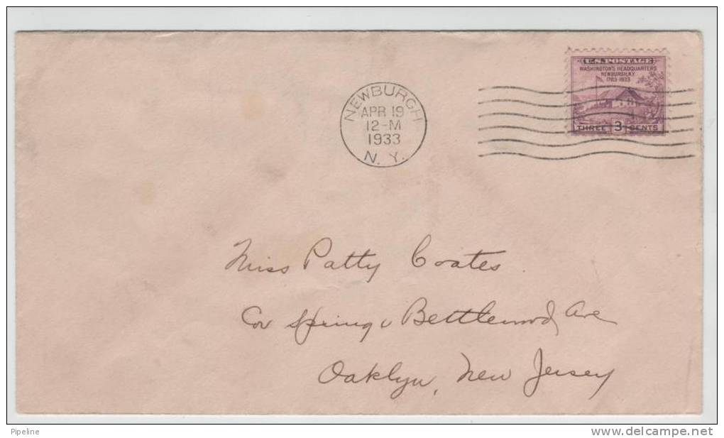 USA FDC Newburgh 19-4-1933  The Cover Has Been Bended - 1851-1940