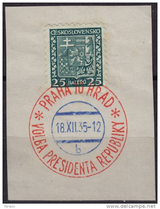 1929 Mi. 280 - 1935 Cancel PRAHA - PRESIDENT!!! - Lettres & Documents