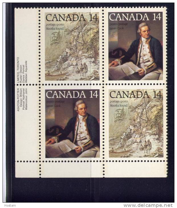 CANADA. 1978, # 764a, Cap James Cook, LL Block MNH - Blocs-feuillets