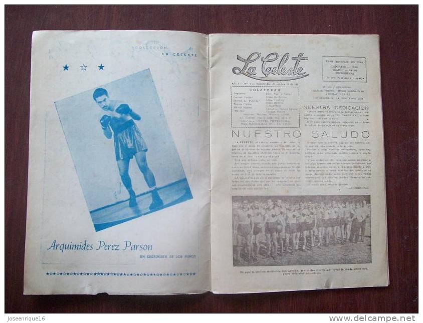 URUGUAY REVISTA MAGAZINE LA CELESTE. 1951 - SCHIAFFINO, SANTAMARIA - Andere & Zonder Classificatie