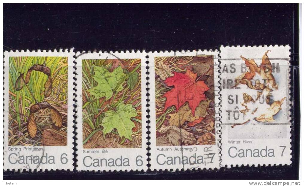 CANADA , 1971, USED, # 535-8, MAPLE LEAF 4 SEASONS - Oblitérés