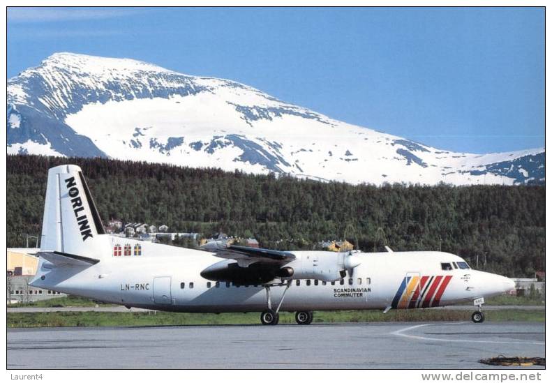 (avi 80) - Avion - Airplane - Fokker 50  - Norlink At Tromso Airport - 1946-....: Moderne