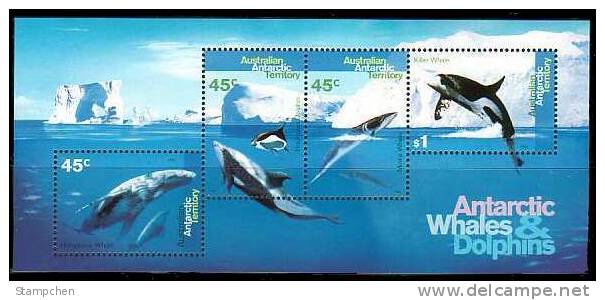 Australian Antarctic 1995 Whales & Dolphins Stamps S/s Whale Dolphin - Dolphins