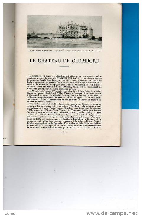 Petit Livre De  Le Château De CHAMBORT Par Ernest De Ganay -Editions Vincent 1967 - Pays De Loire