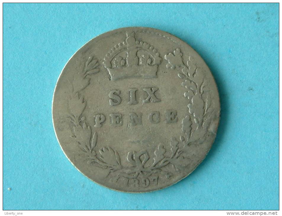 1897 - 6 PENCE / KM 779 ( Uncleaned - For Grade, Please See Photo ) ! - H. 6 Pence