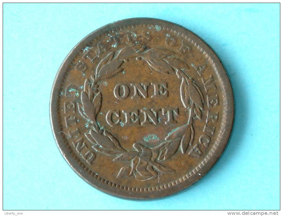 1843 - LARGE CENT / KM 67 ( Uncleaned - For Grade, Please See Photo ) ! - 1840-1857: Braided Hair (Cheveux Tressés)