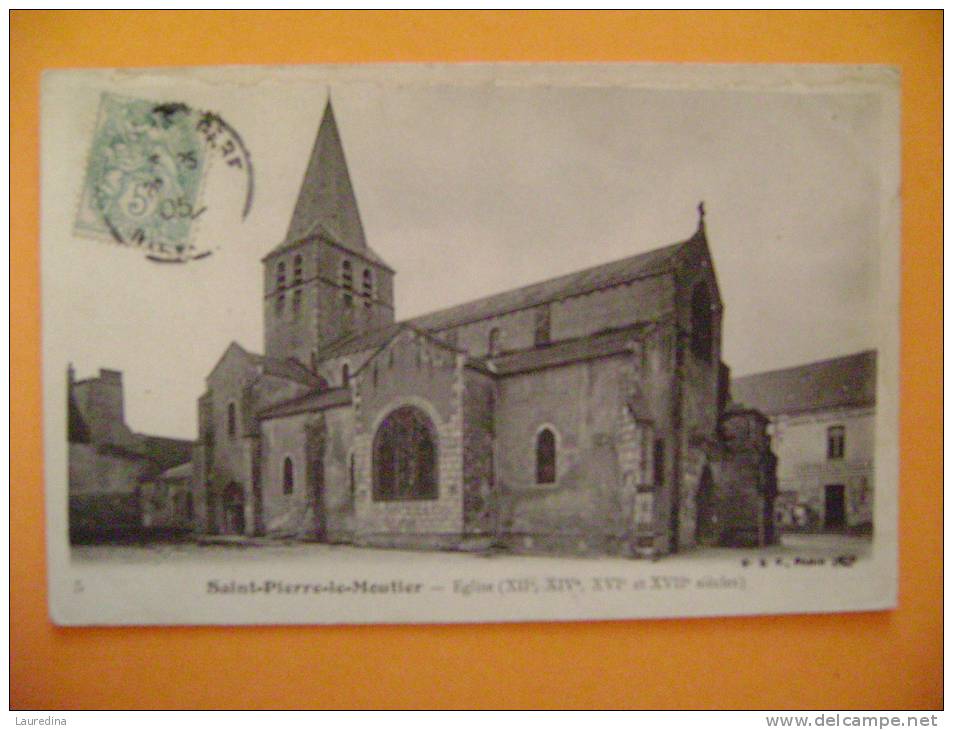 CP  SAINT PIERRE LE MOUTIER  N°5 EGLISE - ECRITE EN 1905 - Saint Pierre Le Moutier