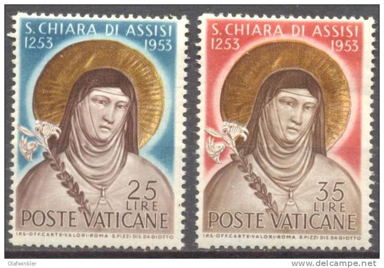 1953 S. Chiara Di Assisi No 169-70/ Mi 207-8 / Sc 169-70 / Y&T 187-8 Nuovo/neuf Sans Charniere/MNH [hap] - Neufs