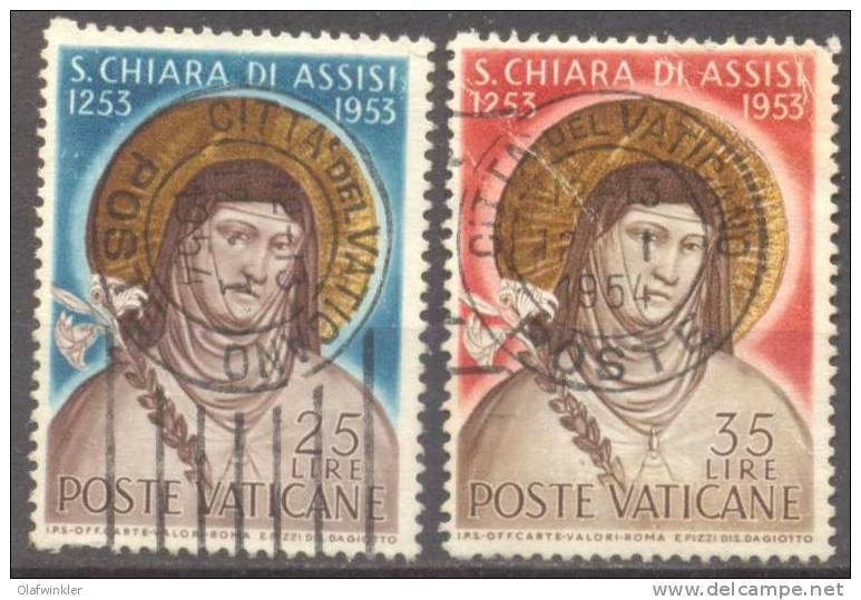 1953 S. Chiara Di Assisi No 169-70/ Mi 207-8 / Sc 169-70 / Y&T 187-8 Usato/oblitere/used [hap] - Usati