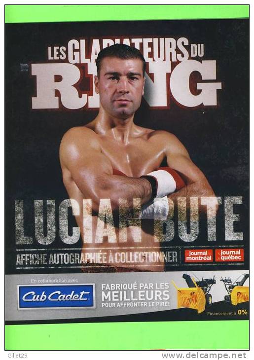 AFFICHE - POSTER - BOXE - LUCIAN BUTE , CHAMPIONS DU MONDE IBF - DIMENSION 45X 52 Cm - ENDOS HISTORIQUE - - Sonstige & Ohne Zuordnung