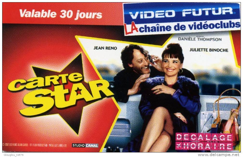 CARTE VIDEO FUTUR.... CARTE STAR....CHAINE DE VIDEO CLUB VALABLE 30 JOURS..... VOIR SCANNER - Sonstige & Ohne Zuordnung