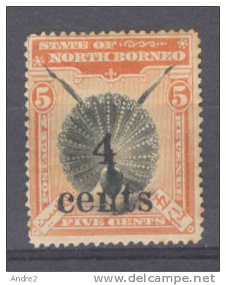 North Borneo - Borneo Du Nord - 1904 -05 Local Surch  4c On 5c  * MH - Noord Borneo (...-1963)