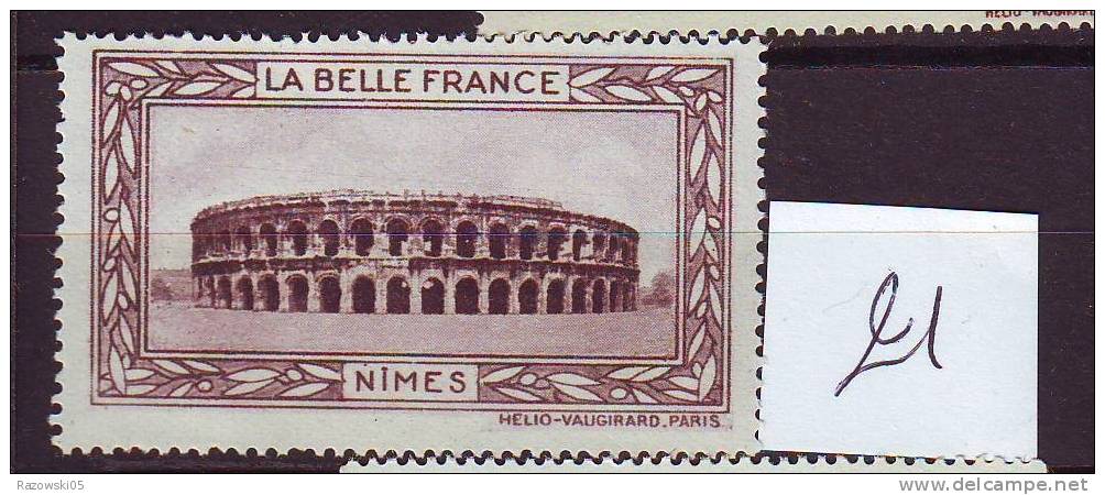 FRANCE. TIMBRE. CINDERELLA. BELLE FRANCE. ........................NIMES - Tourism (Labels)