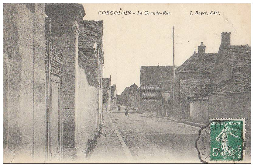 21 CORGOLOIN  La Gde RUE  Maisons Enfant En 1908 - Autres & Non Classés