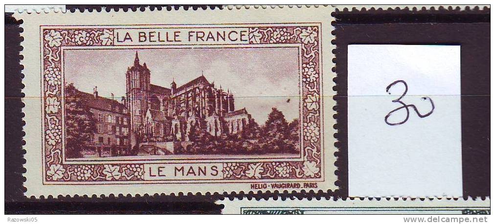 FRANCE. TIMBRE. CINDERELLA. BELLE FRANCE. ........................LE MANS - Tourism (Labels)