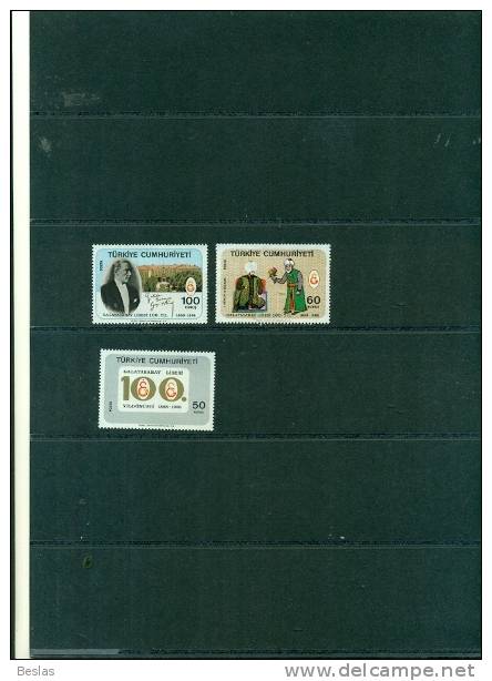 TURQUIE 100 LYCEE GALATASARAY 3 VAL NEUFS - Unused Stamps