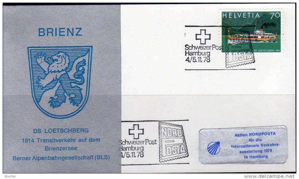 Wappen EXPO 1978 LEMANEX Schweiz 1126FDC 10€ Dampfschiff Lötschberg Auf Brienzer See Philatic Exhibition Cover Of Suisse - Briefe U. Dokumente