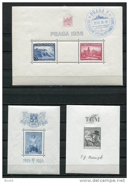 Czechoslovakia 1938 Mi 387-405 MNH/MH Complete Year(-2 Stamps)+Blocks - Nuovi