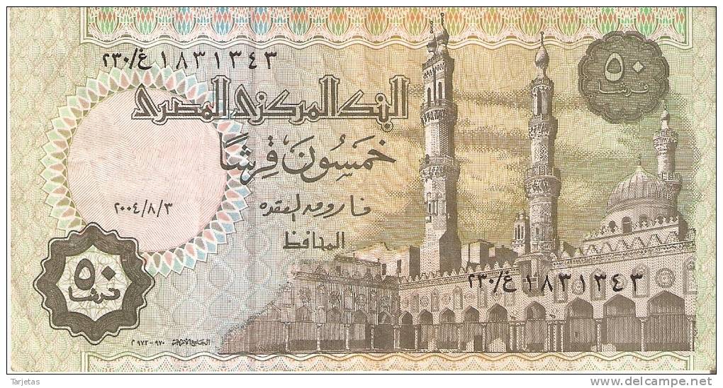 BILLETE DE EGIPTO DE 50 PIASTRES  (BANKNOTE) - Egipto