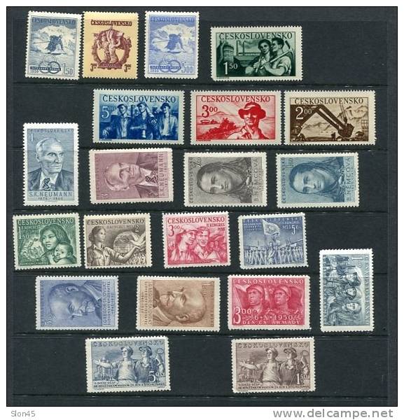 Czechoslovakia 1950 Accumulation MNH Complete Sets - Nuovi