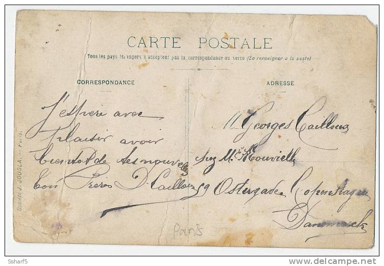 Distributeur J.DAVIGNON Rue LEVIS 25 Avec Cheval Carte Photo En Mauvaise Condition Env. 1908 - Transport Urbain En Surface