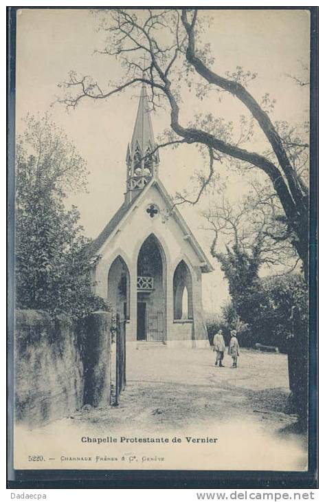 Chapelle Protestante De Vernier, Clocher, Animée, - Vernier