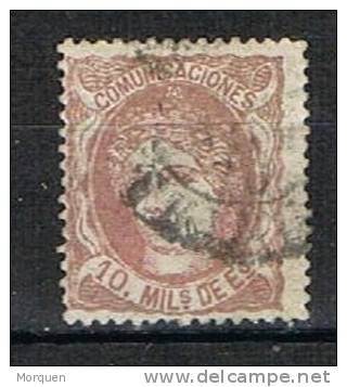 Sello 10 Milesimas Alegoria 1870, VARIEDAD Calcado Dorso, Num 105 º - Used Stamps