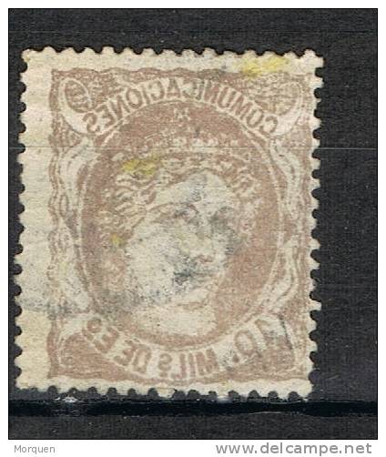 Sello 10 Milesimas Alegoria 1870, VARIEDAD Calcado Dorso, Num 105 º - Used Stamps