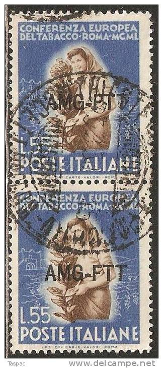 Trieste 1950 Zone A (AMG FTT) Mi# 117 Used - Pair - Oblitérés