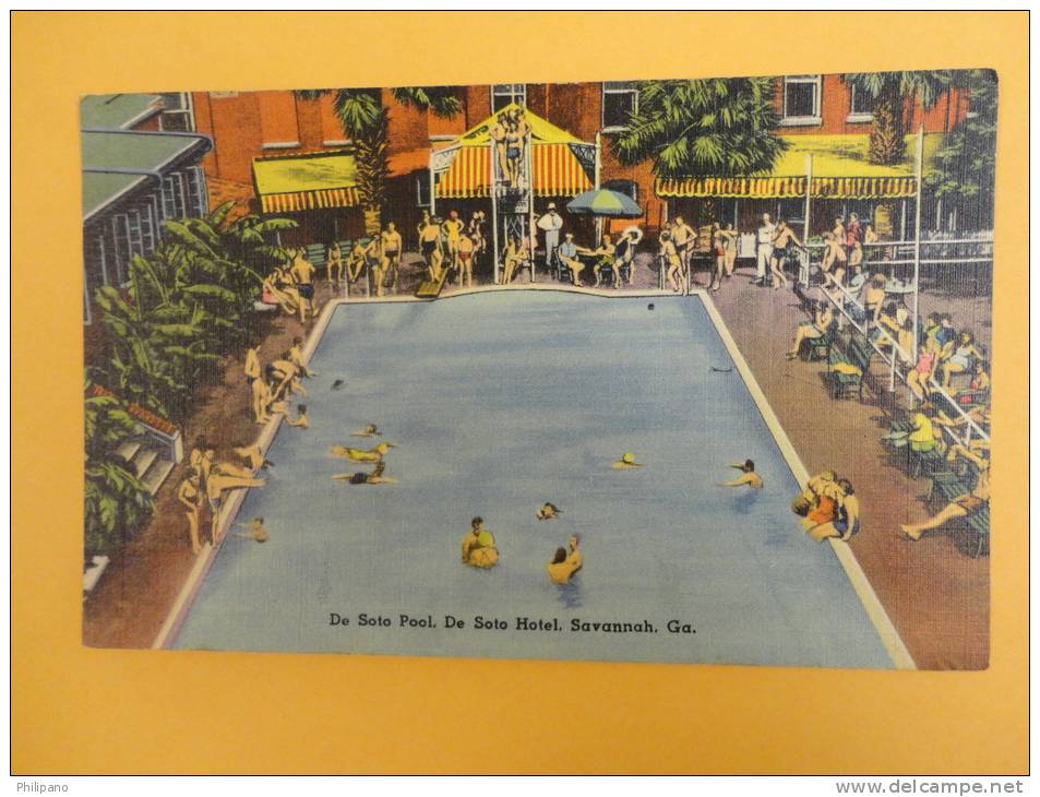 - Georgia > Savannah  De Soto Pool-- De Soto Hotel 1951 Cancel-  --  --  Ref 335 - Savannah