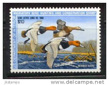 #RW54 US Duck Stamp MNH - REGAL Red Head Ducks In Flight - Duck Stamps