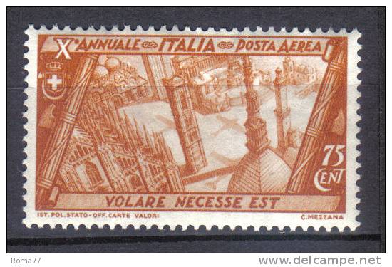 R269 - REGNO , Sassone AEREA N. 43  ***  MNH  . Marcia Su Roma - Posta Aerea