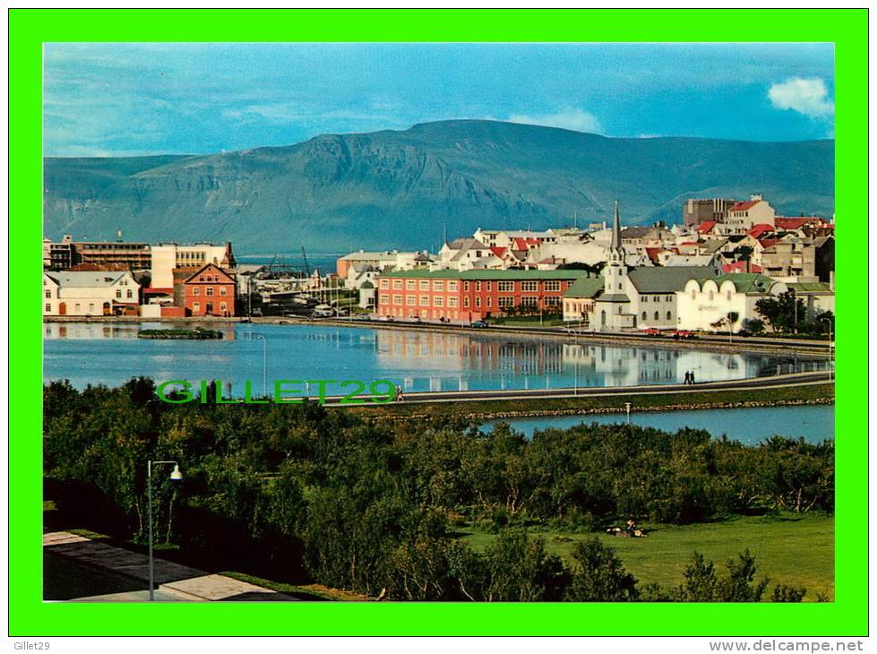 REYKJAVIK, ICELAND - VIEW OF THE LAKE & MT. ESJA - EDDA PHOTO - - Islande