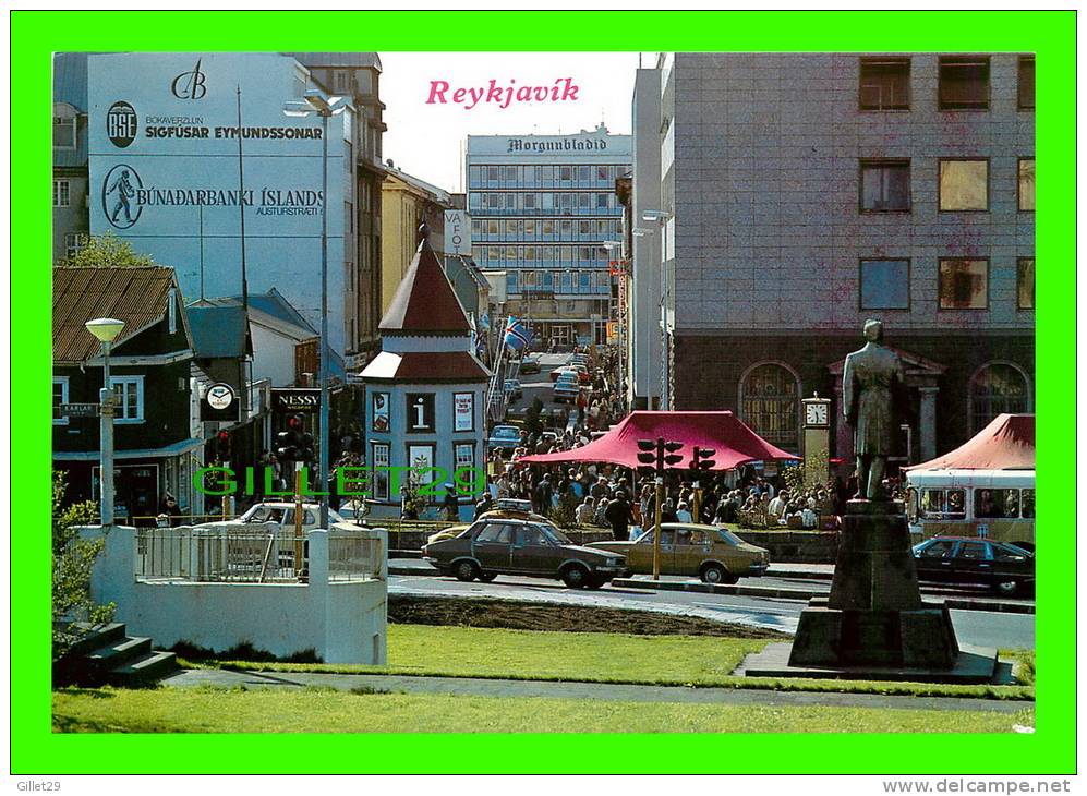 REYKJAVIK, ICELAND - PEDESTRIAN ZONE & OURDOOR MARKET IN THE OLD SHOPPING CENTER - LITBRA H.F. - - Islande