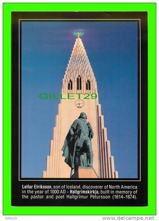 ICELAND - STATUE VON LEIF EIRIKSSON - HALLGRIMSKIRKJA - LITBRA H.F. - - Iceland