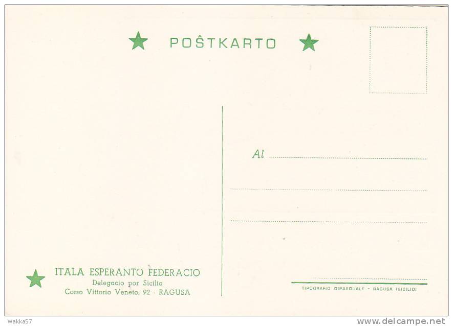 M-0934- Sicilia Sicily Ragusa - Esperanto Postcard N. 23 - - Esperanto