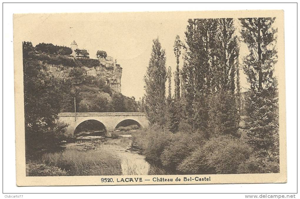 Lacabe (46) : Le Château De Bel-Castel Vue Du Pont  En 1946. - Lacave